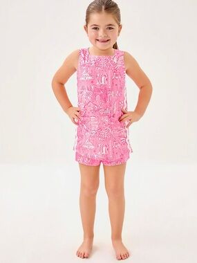 Lilly Pulitzer MINI ROMEY SHIFT SET, CONCH SHELL PINK PENNYS PLAYGROUND